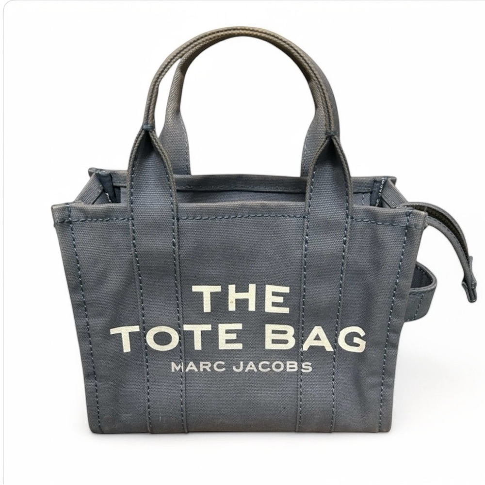 Marc Jacobs The Tote Bag Canvas Mini Tote in Slate blue with Cream Logo